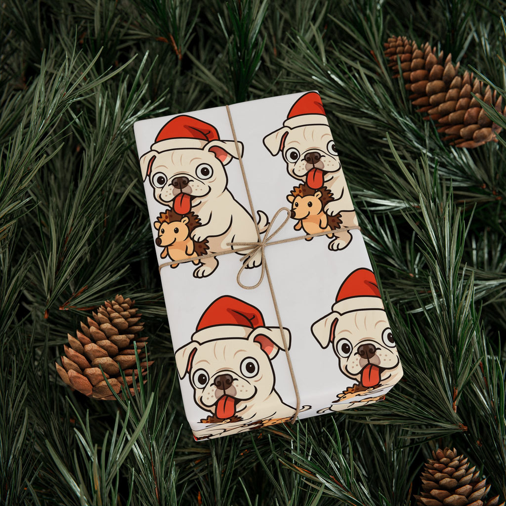 Cape May Pug Pattern Wrapping Paper - Cute Cartoon Pugs Gift Wrap Roll