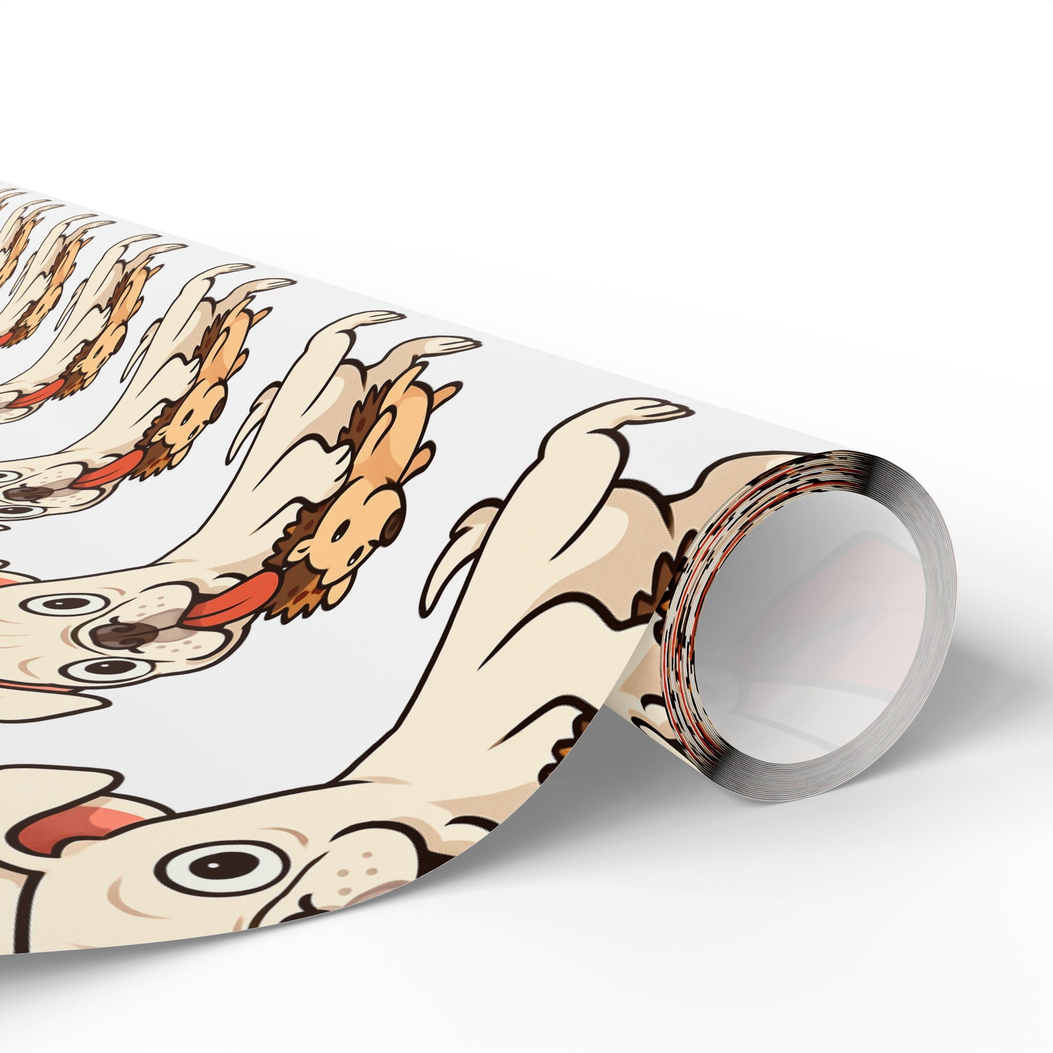 Cape May Pug Pattern Wrapping Paper - Cute Cartoon Pugs Gift Wrap Roll