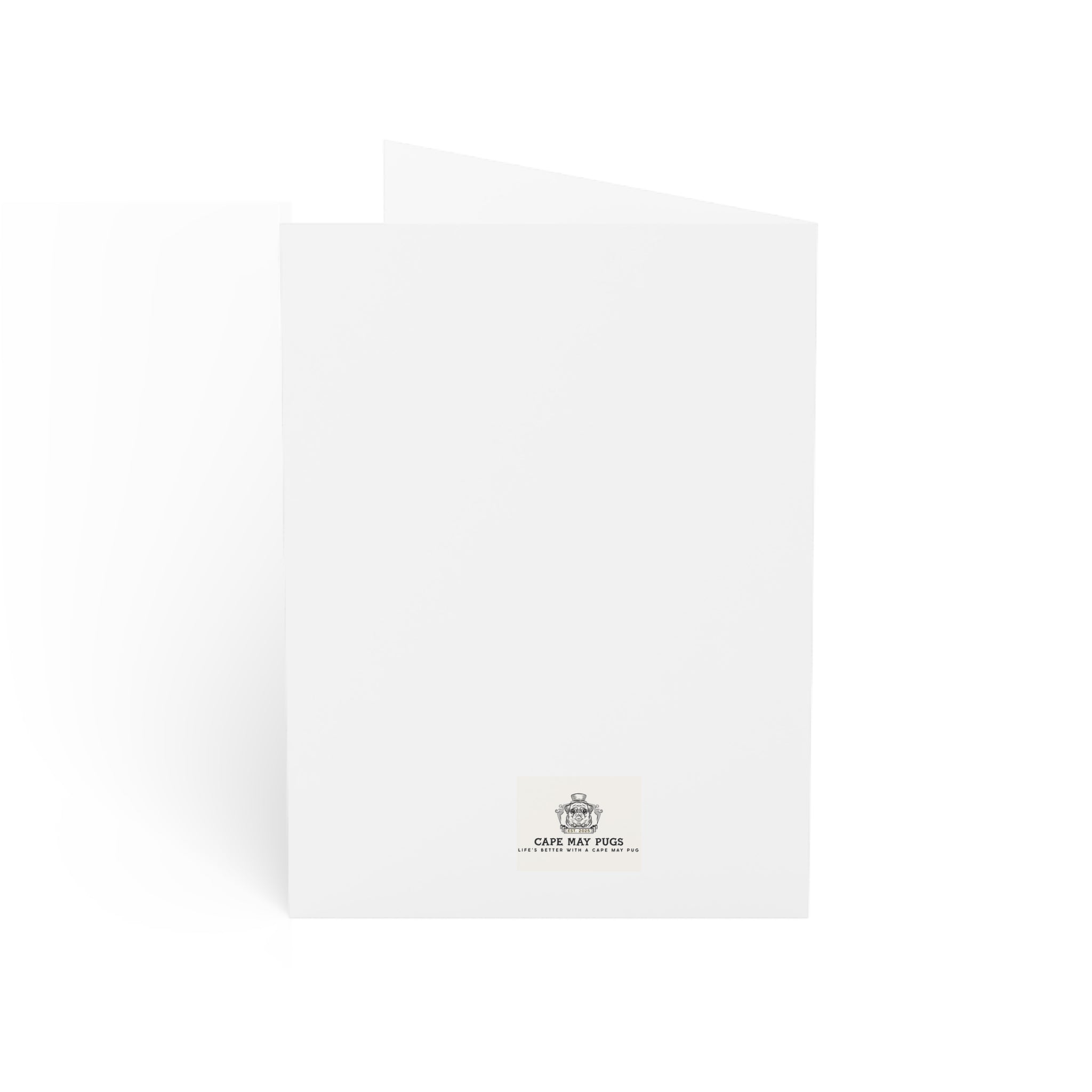 Pug in Santa Hat Greeting Card | Christmas Pug Holiday Card