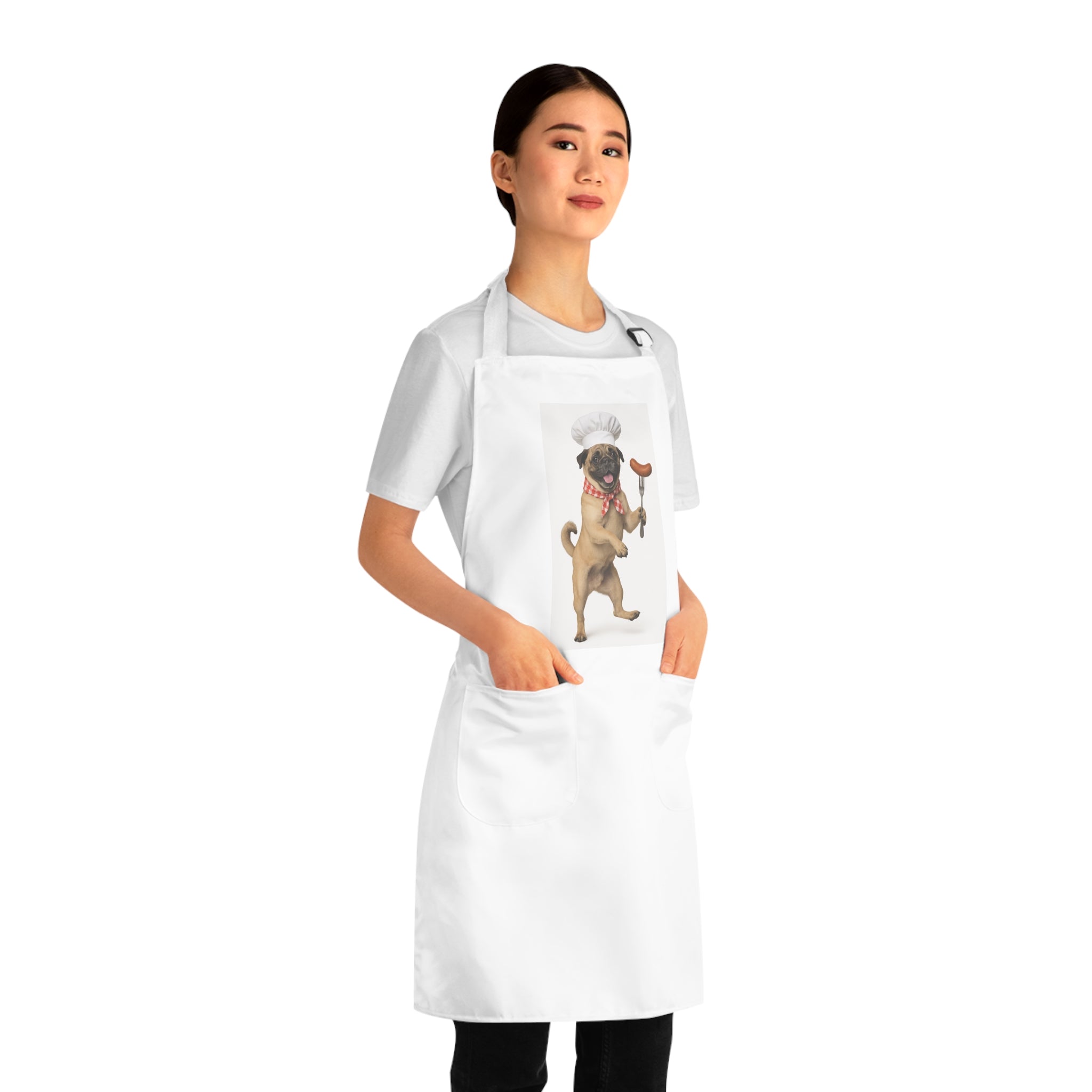 Otis Chef Pug Apron — Cute Pug Chef with Sausage Cooking Apron