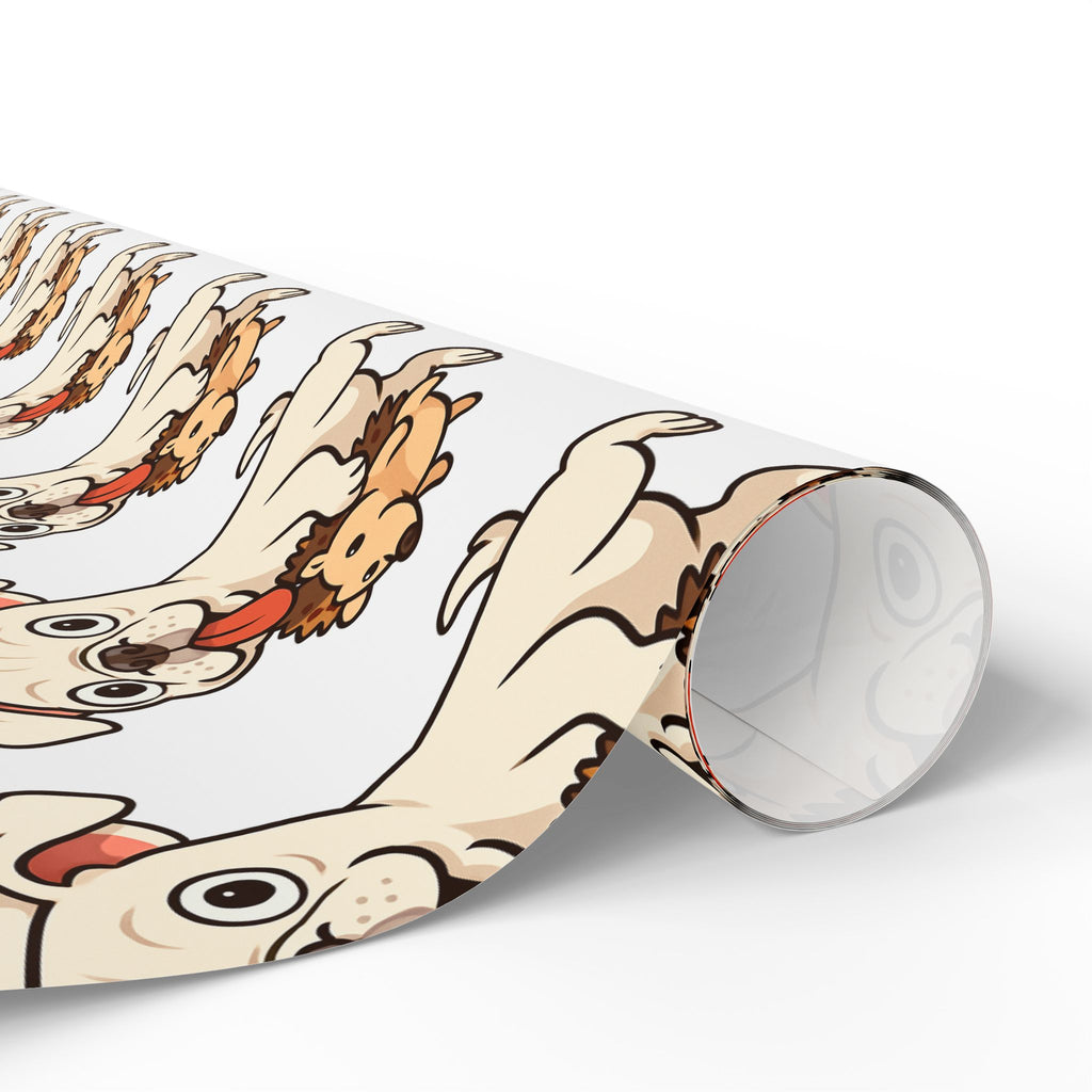 Cape May Pug Pattern Wrapping Paper - Cute Cartoon Pugs Gift Wrap Roll