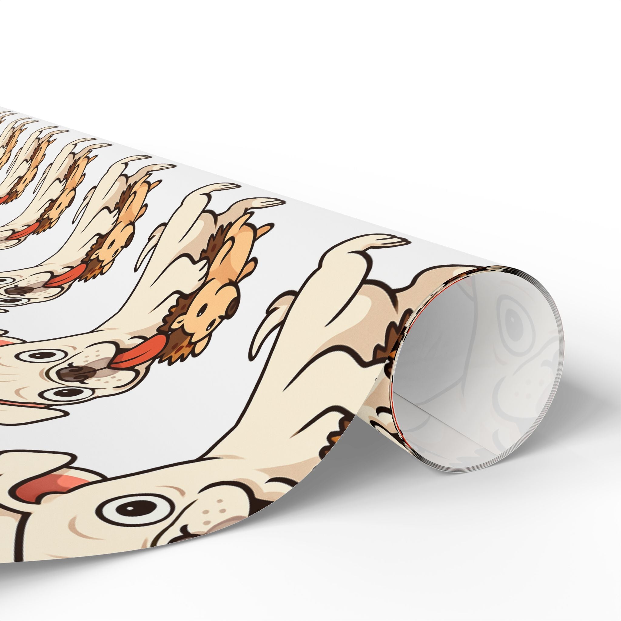 Cape May Pug Pattern Wrapping Paper - Cute Cartoon Pugs Gift Wrap Roll