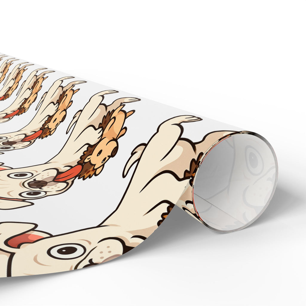 Cape May Pug Pattern Wrapping Paper - Cute Cartoon Pugs Gift Wrap Roll