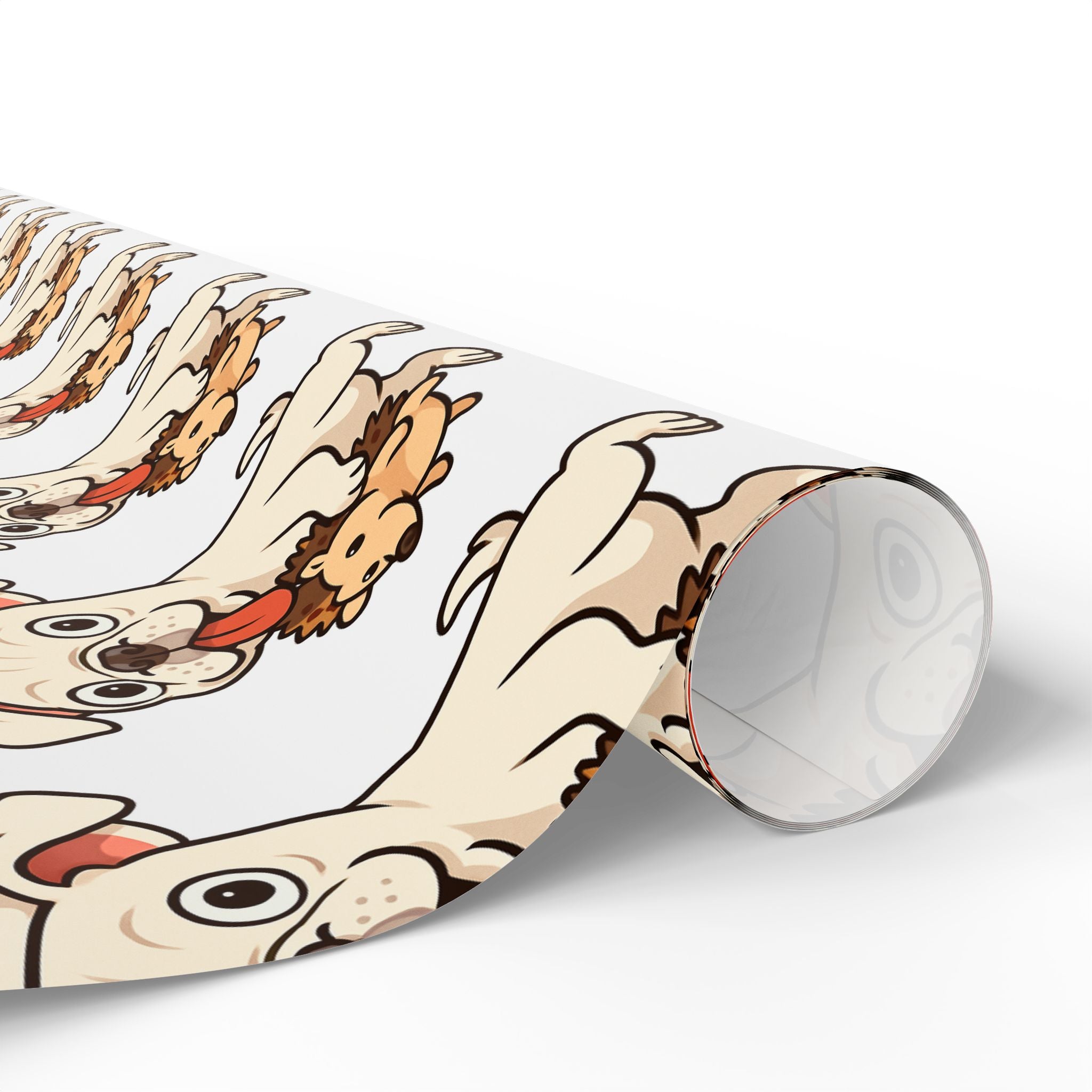 Cape May Pug Pattern Wrapping Paper - Cute Cartoon Pugs Gift Wrap Roll