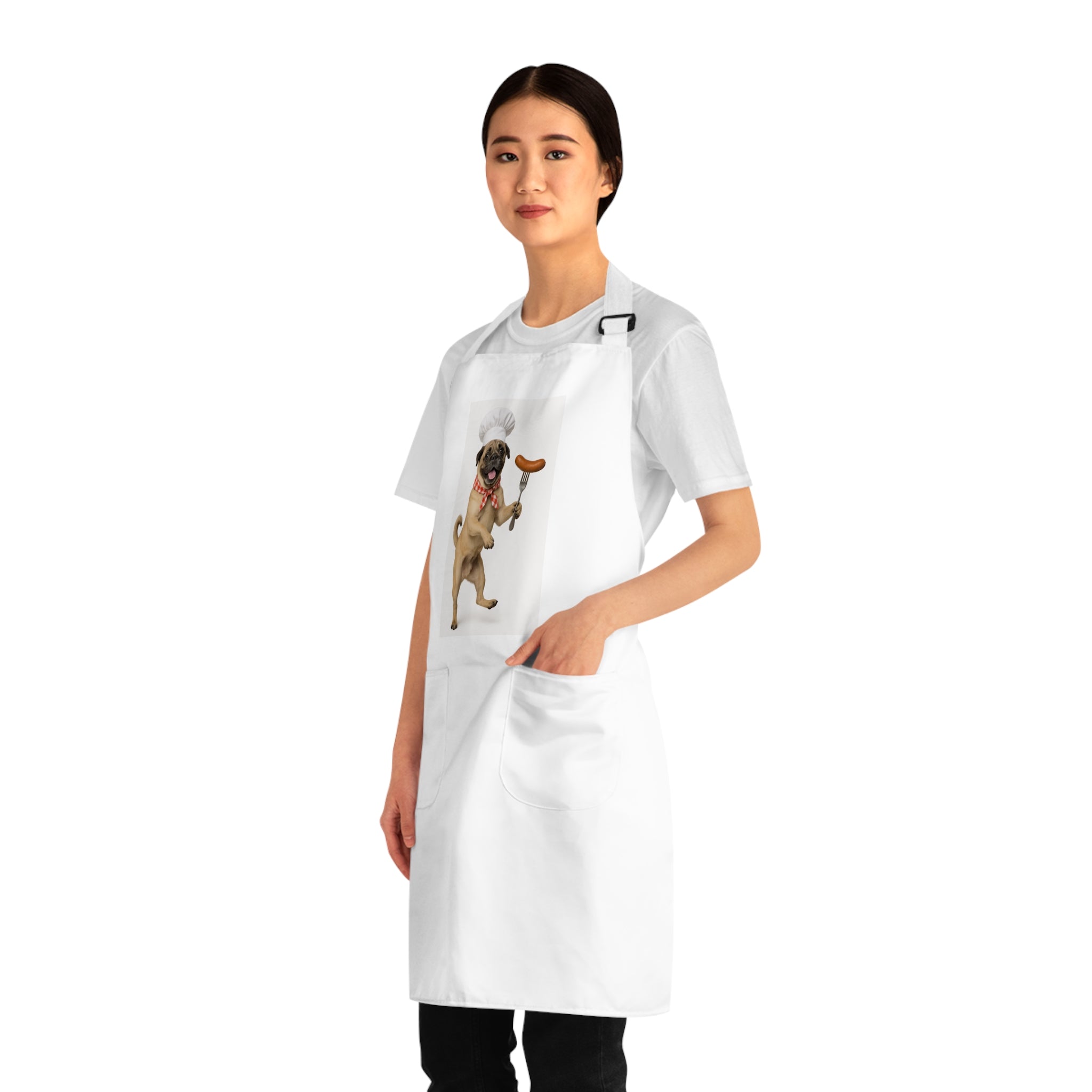 Otis Chef Pug Apron — Cute Pug Chef with Sausage Cooking Apron