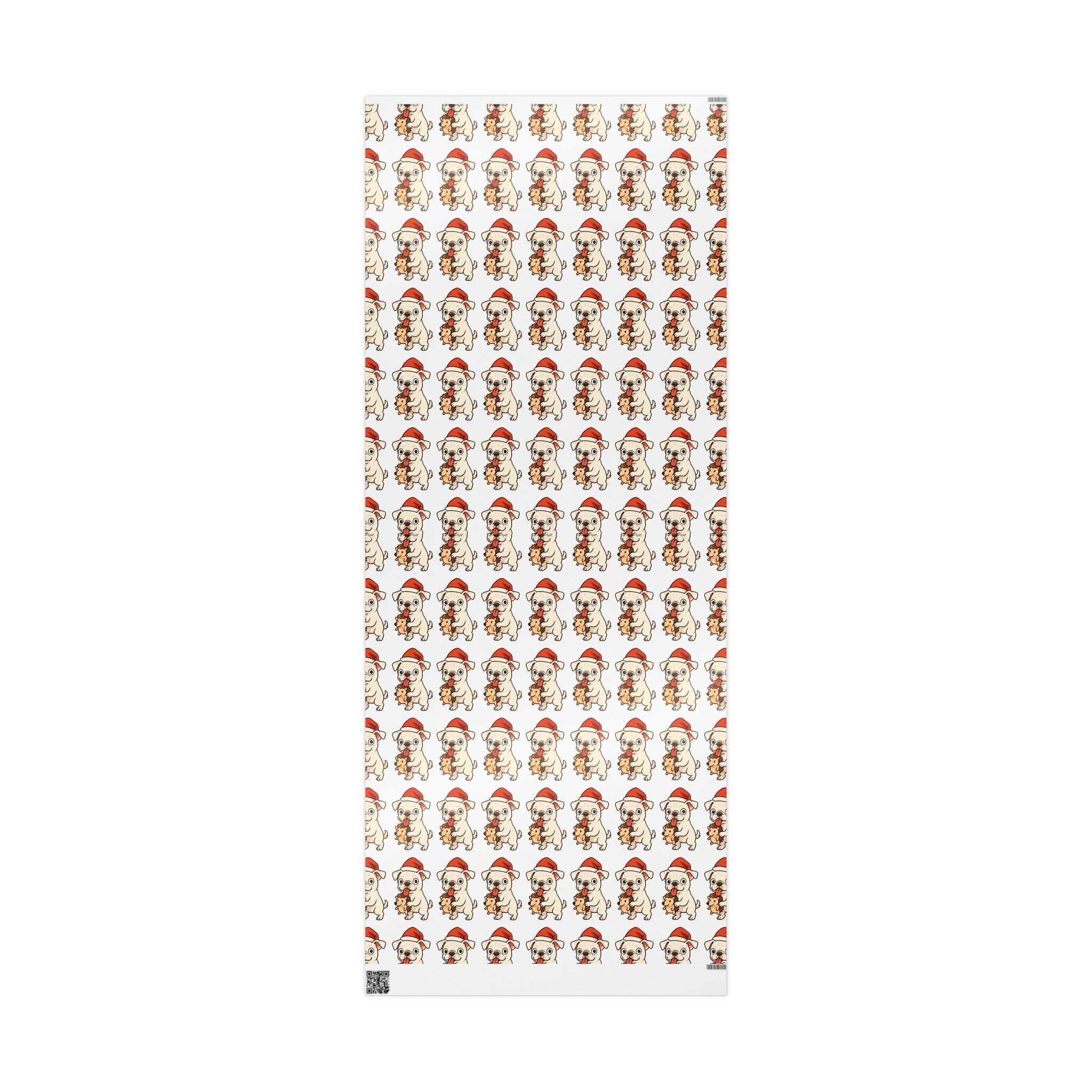 Cape May Pug Pattern Wrapping Paper - Cute Cartoon Pugs Gift Wrap Roll