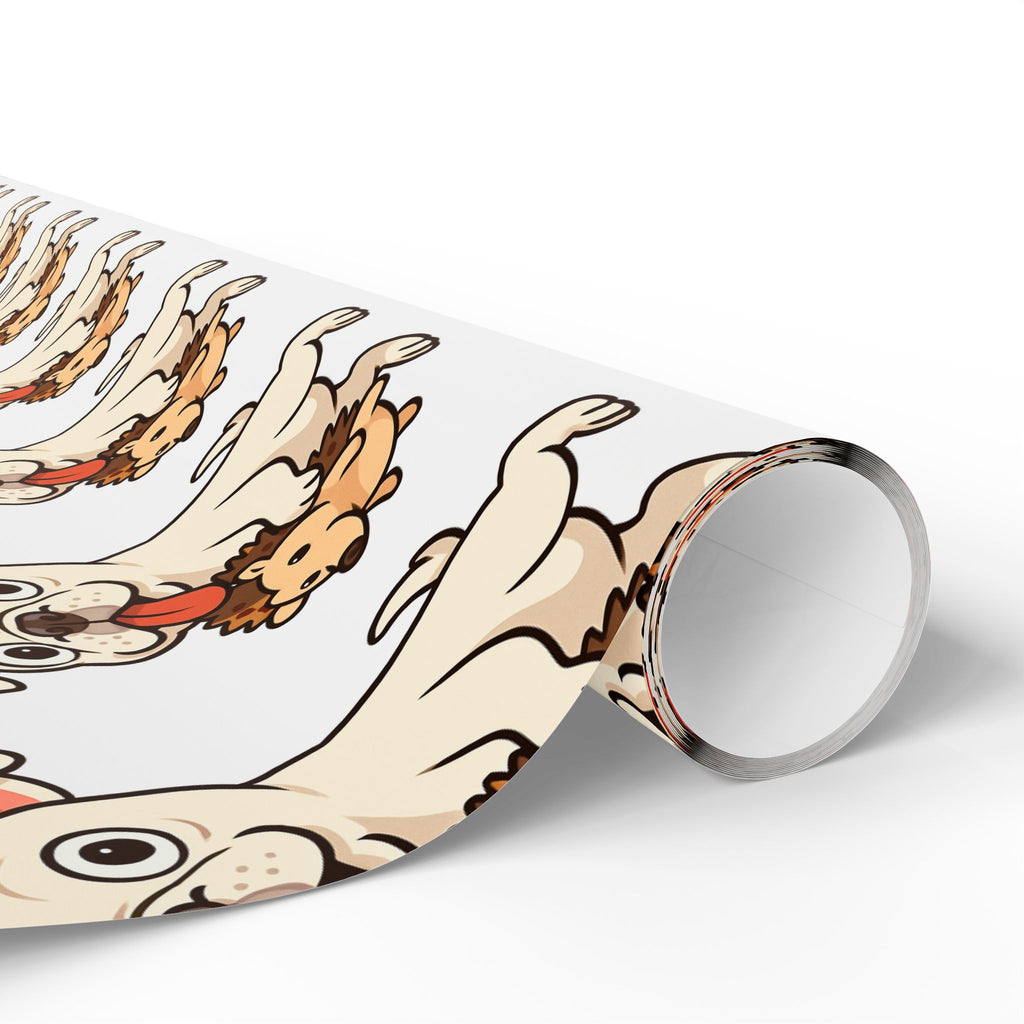 Cape May Pug Pattern Wrapping Paper - Cute Cartoon Pugs Gift Wrap Roll