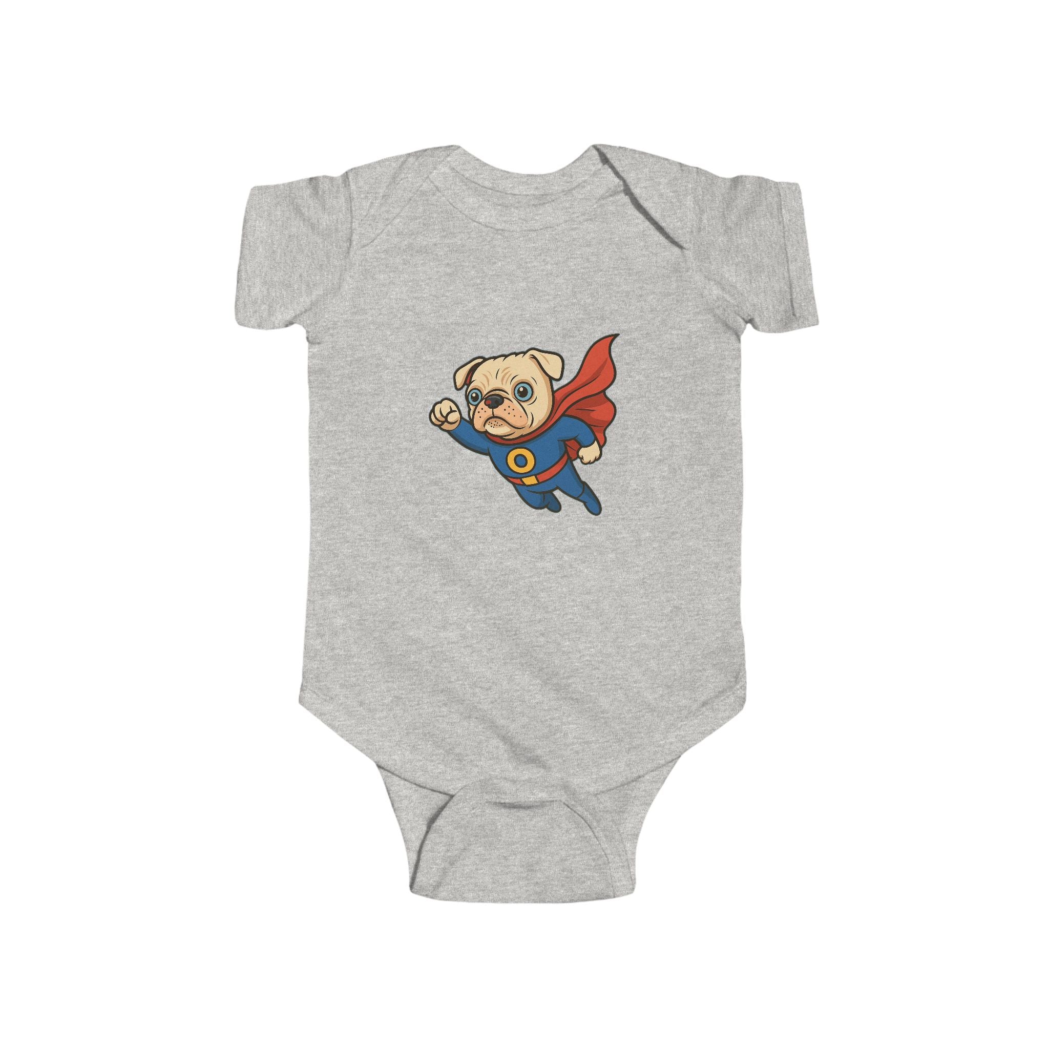 Super Pug Flying Puppy Infant Bodysuit | Cute Superhero Dog Onesie