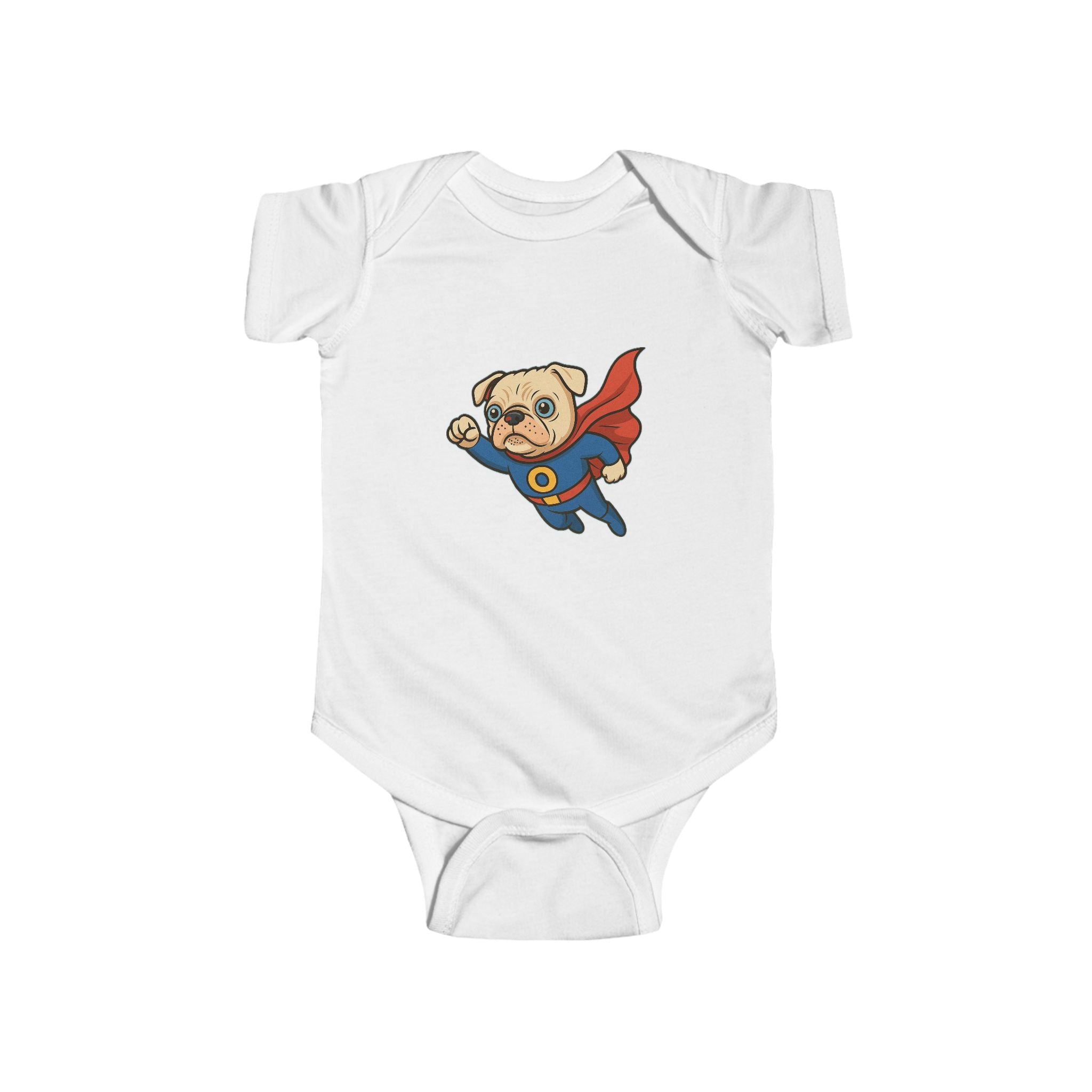 Super Pug Flying Puppy Infant Bodysuit | Cute Superhero Dog Onesie