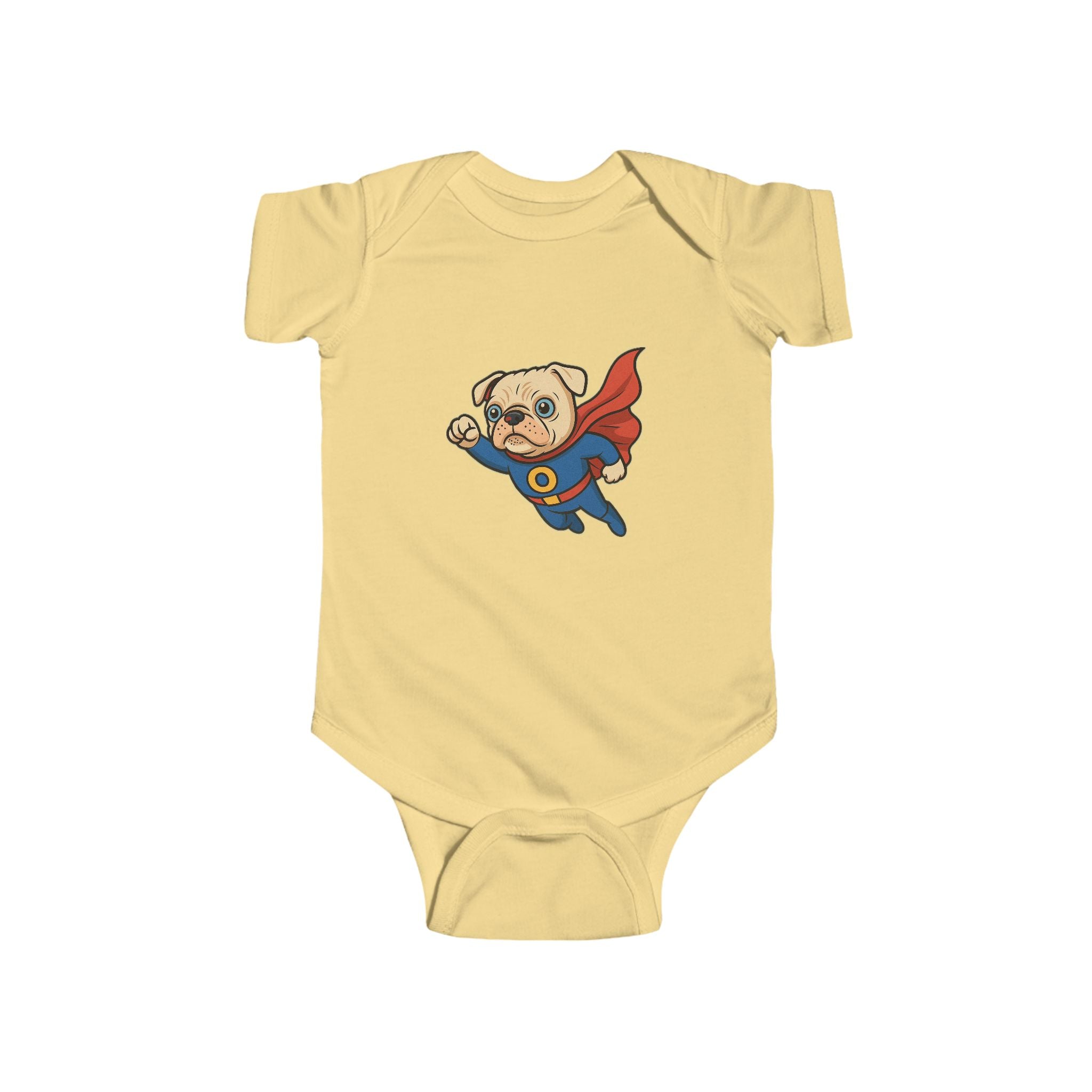 Super Pug Flying Puppy Infant Bodysuit | Cute Superhero Dog Onesie