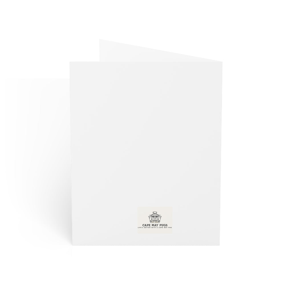 Pug in Santa Hat Greeting Card | Christmas Pug Holiday Card