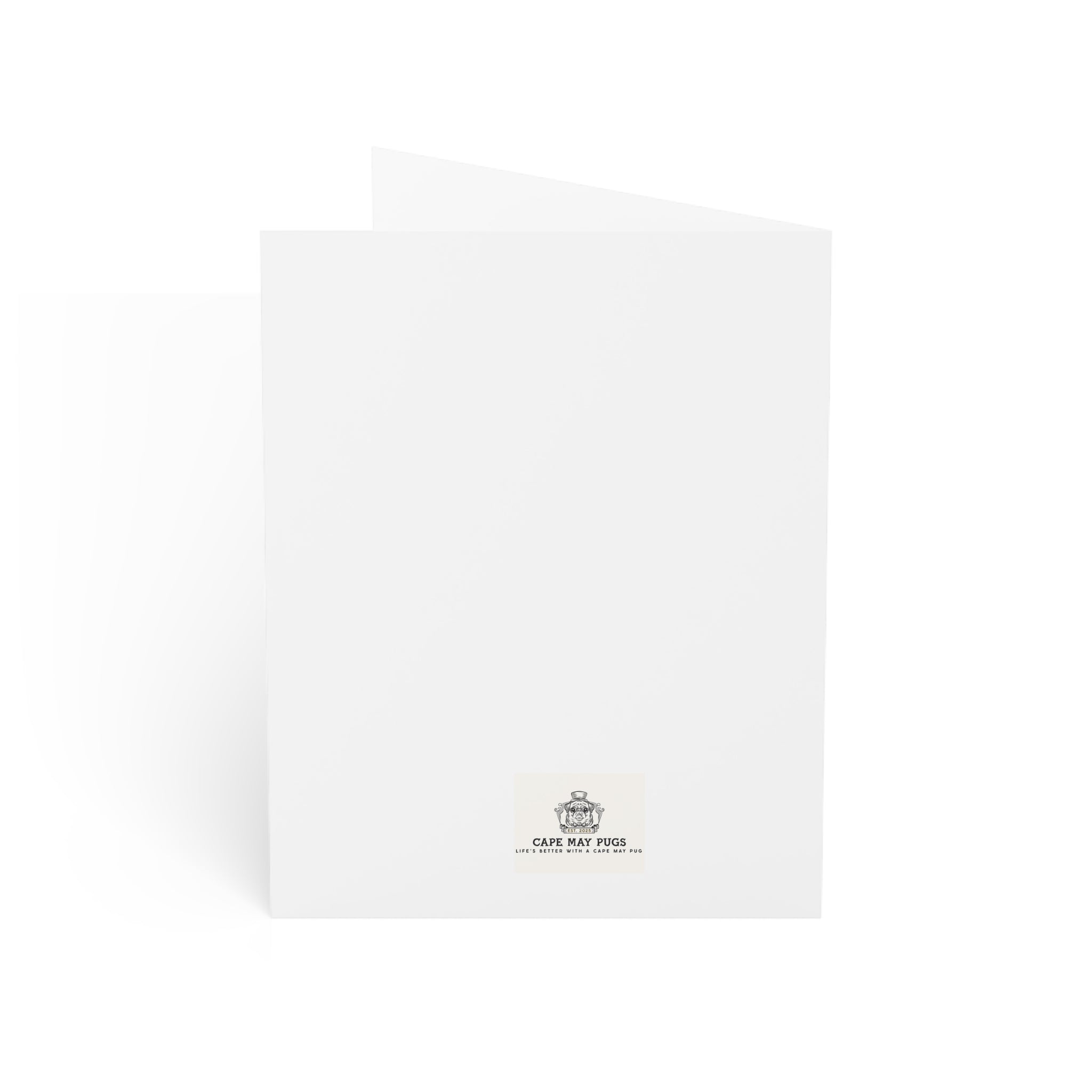 Pug in Santa Hat Greeting Card | Christmas Pug Holiday Card