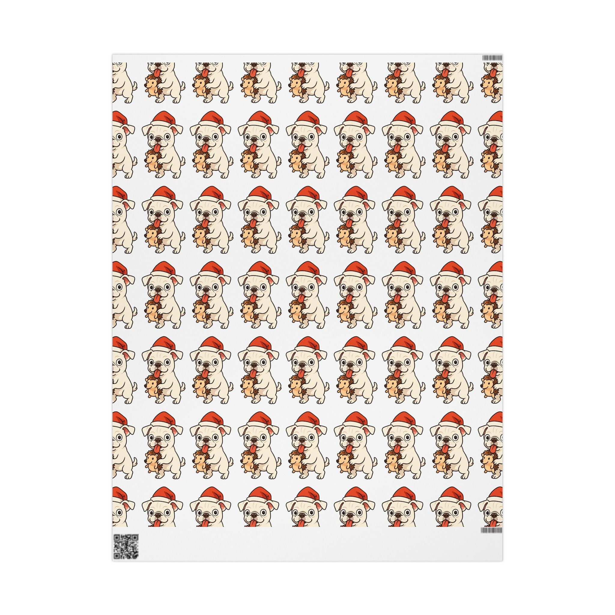 Cape May Pug Pattern Wrapping Paper - Cute Cartoon Pugs Gift Wrap Roll