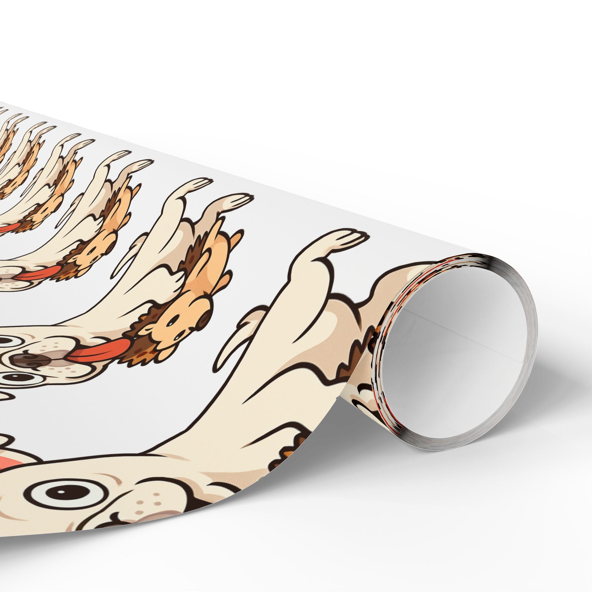 Cape May Pug Pattern Wrapping Paper - Cute Cartoon Pugs Gift Wrap Roll