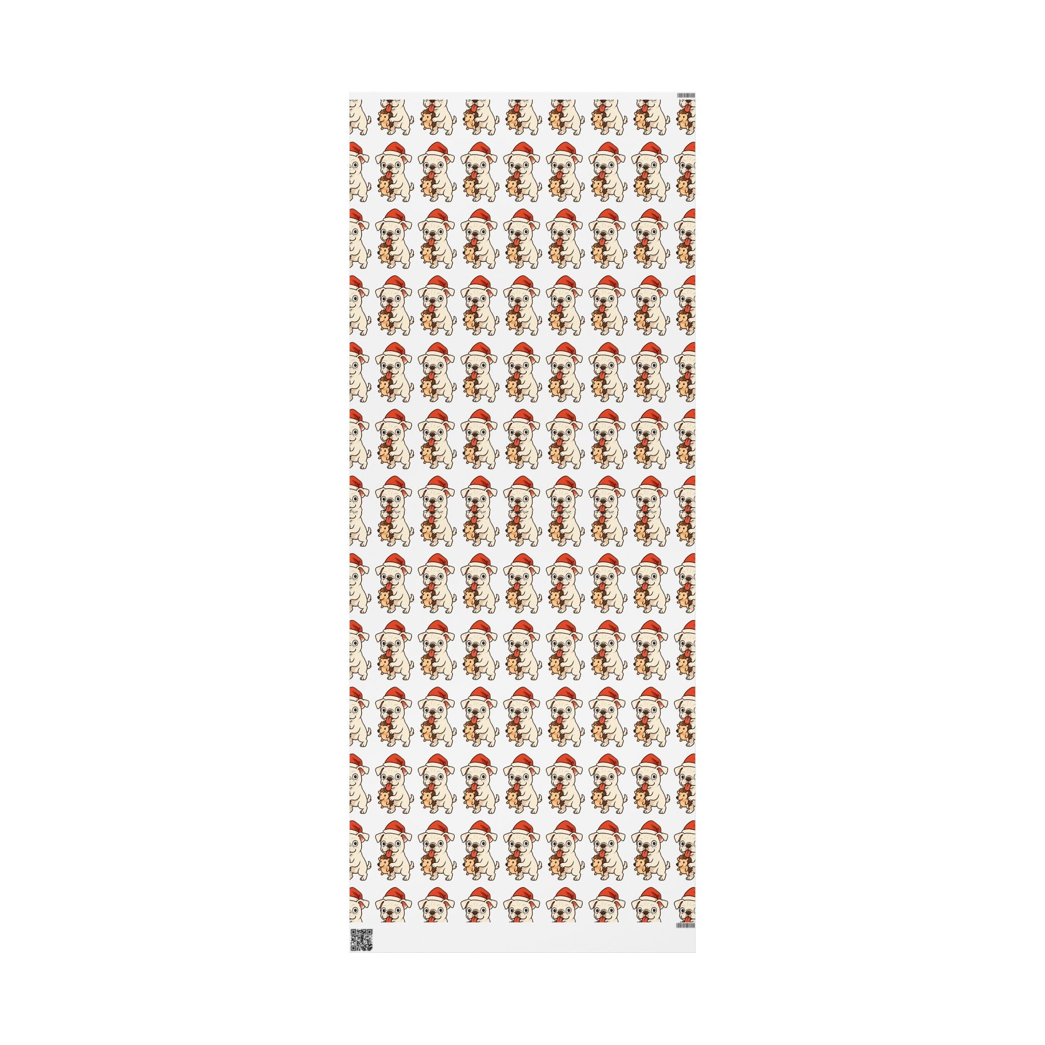 Cape May Pug Pattern Wrapping Paper - Cute Cartoon Pugs Gift Wrap Roll